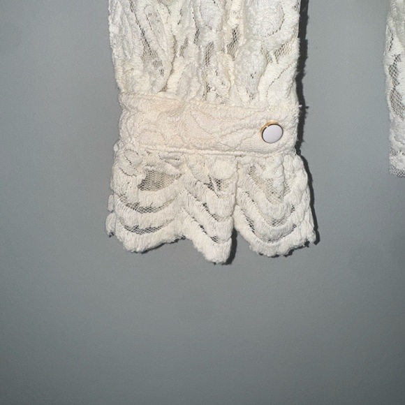 PrettyGarden Ivory Lace Button Down Blouse - Picture 5 of 5